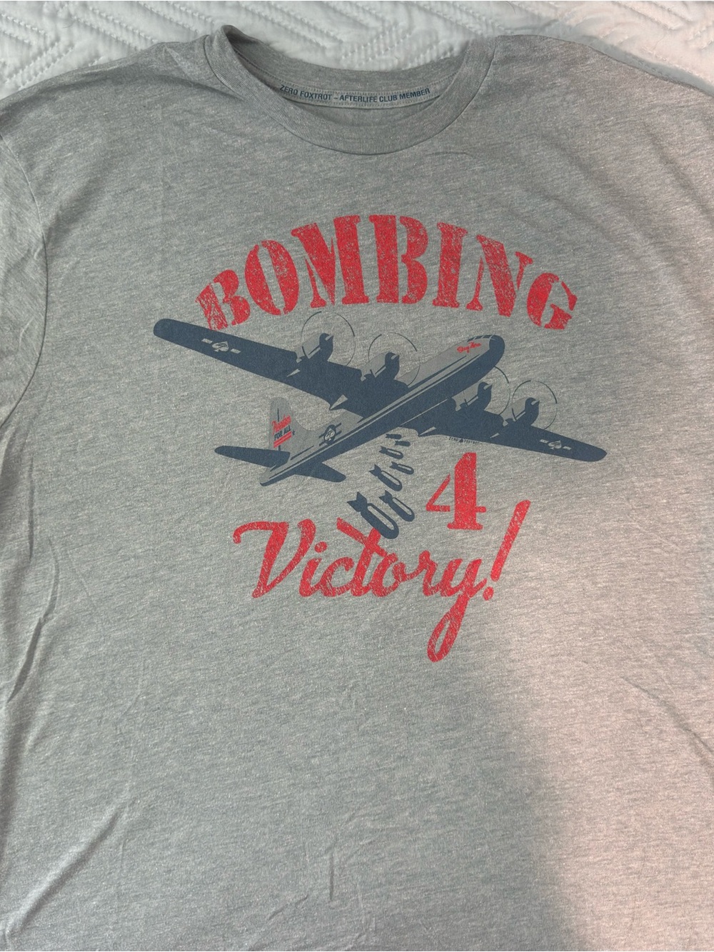 Zero Foxtrot XL Grey Men’s T-Shirt - Bombing 4 Victory